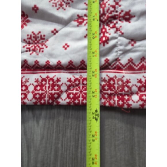 Red & White Quilted Reindeer Snowflake Christmas Pillow Shams - Picture 5 of 6